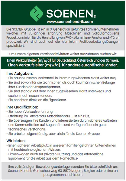 Stellenanzeige Soenen